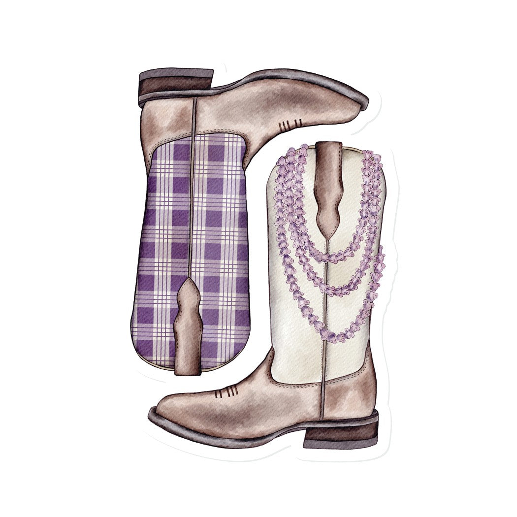 Purple Lei Palaka Boots | Vinyl Stickers