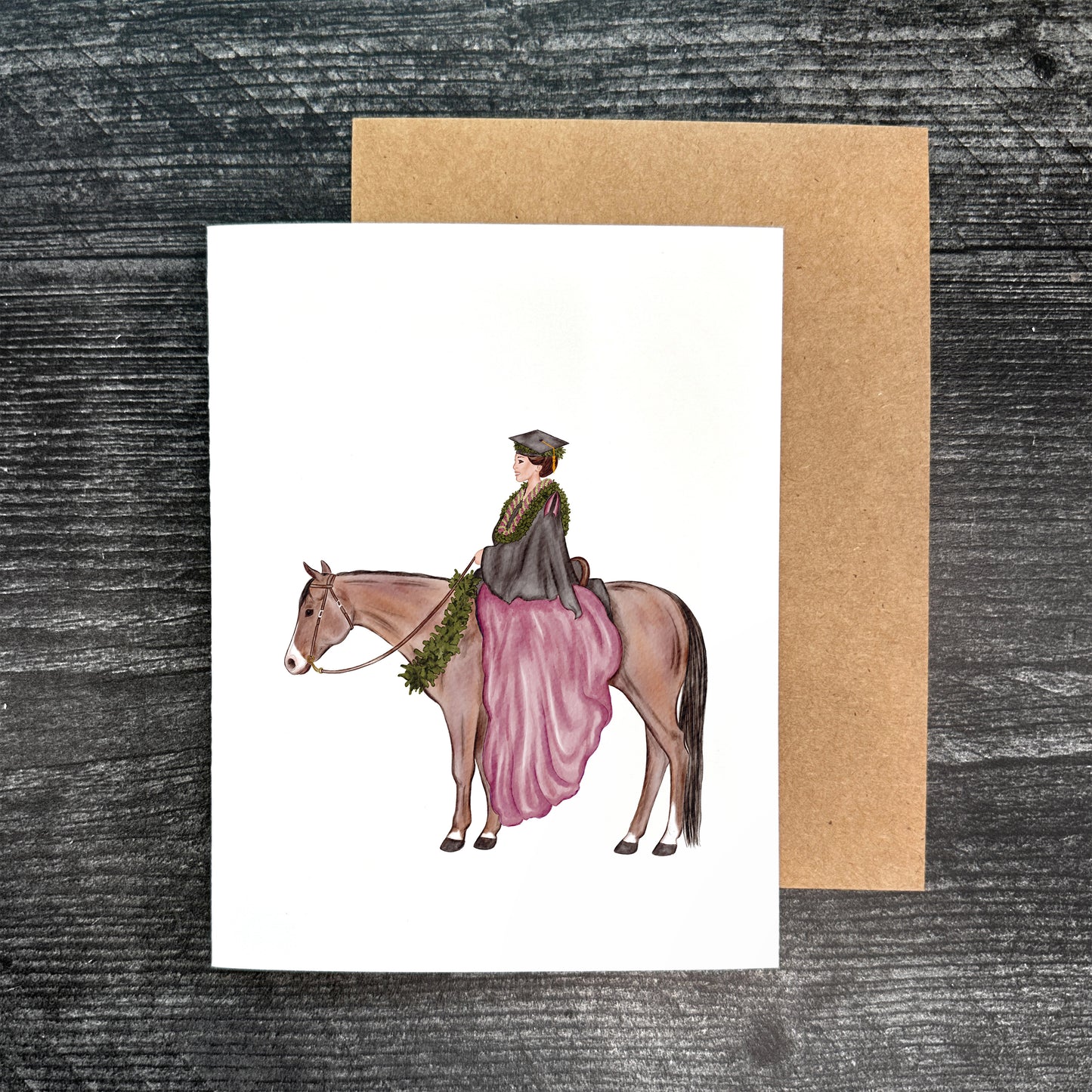 Graduation Girl (Maroon) | Greeting Card