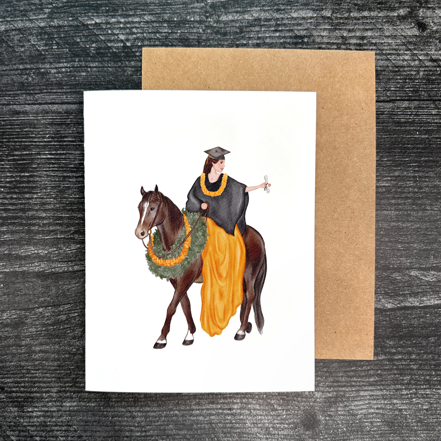 Graduation Girl (Orange) | Greeting Card