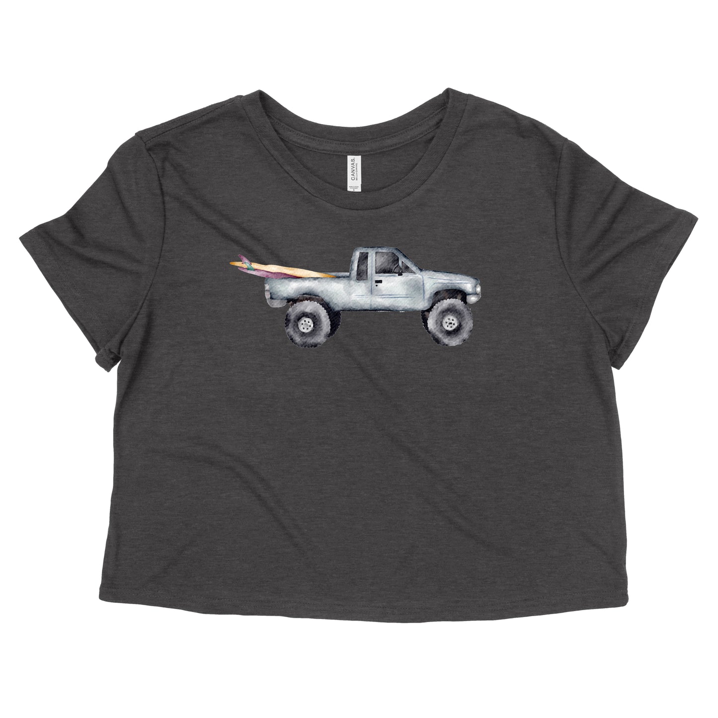 Gray Truck Womens Flowy Crop Tee | Apparel