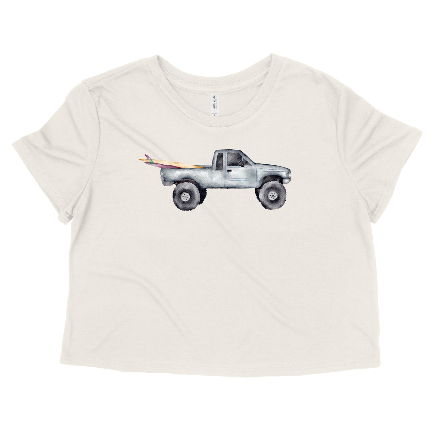 Gray Truck Womens Flowy Crop Tee | Apparel