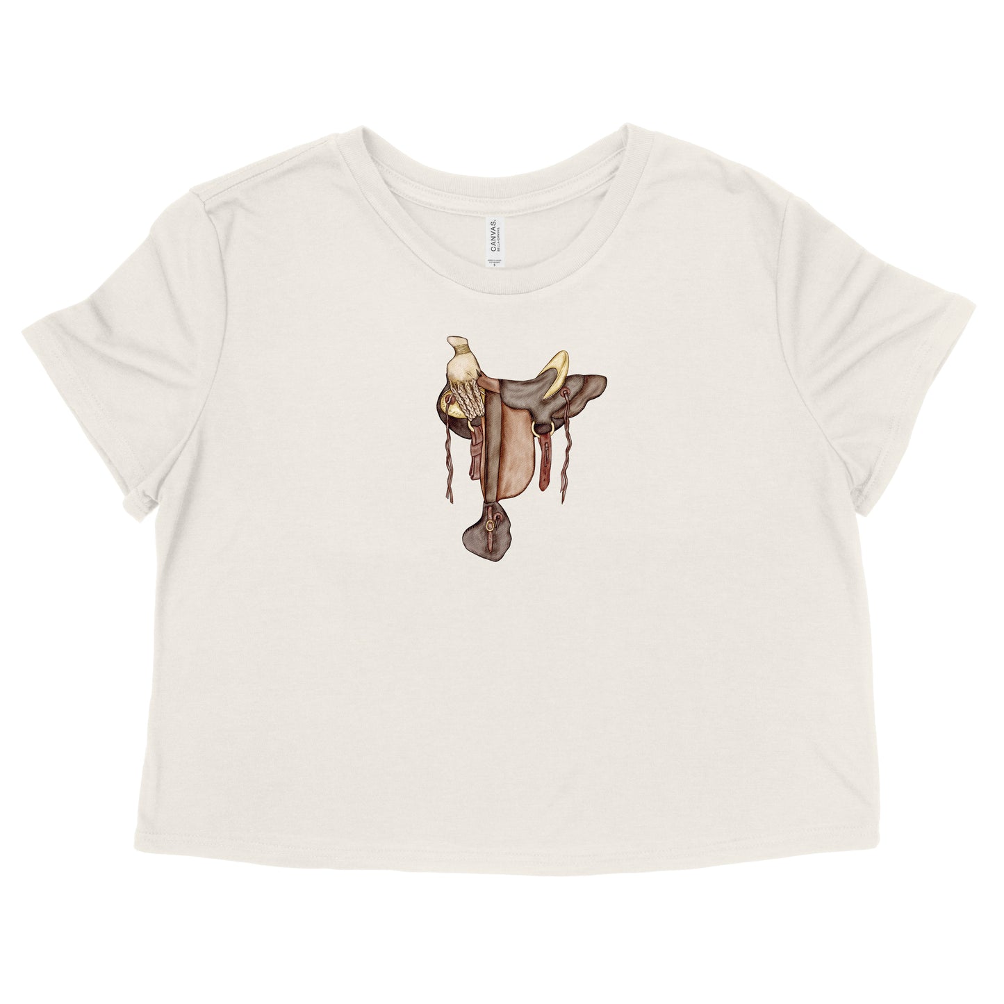 Hawaiian Tree Saddle Womens Flowy Crop Tee | Apparel