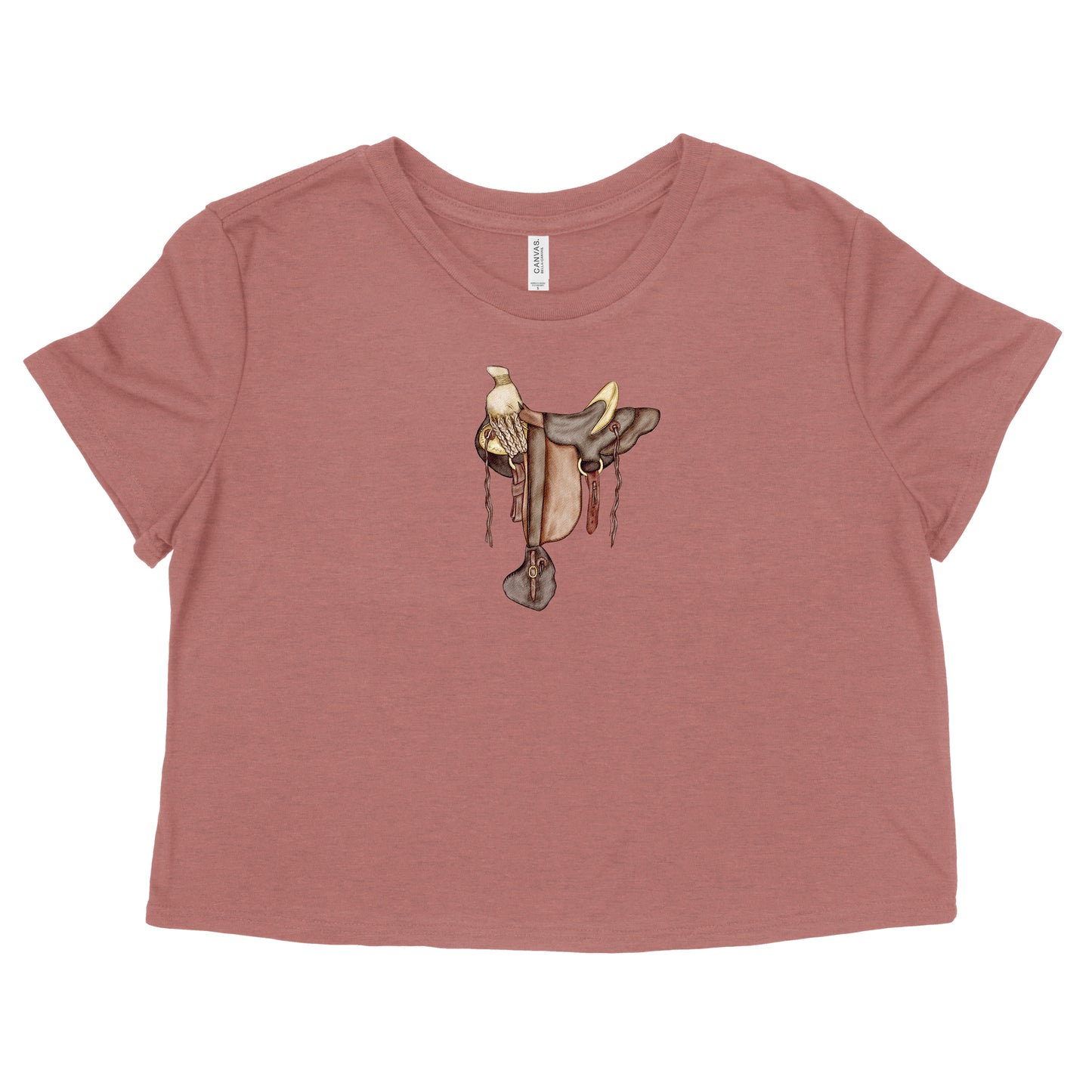 Hawaiian Tree Saddle Womens Flowy Crop Tee | Apparel