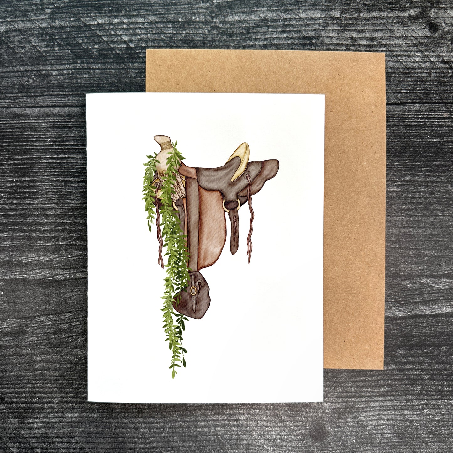 Maile Hawaiian Tree Saddle | Greeting Card