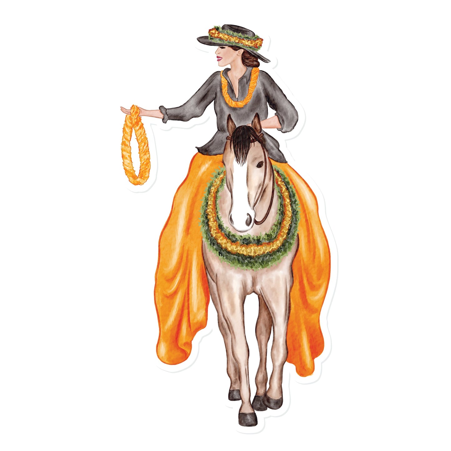 Pa'u Girl (Orange) | Vinyl Stickers