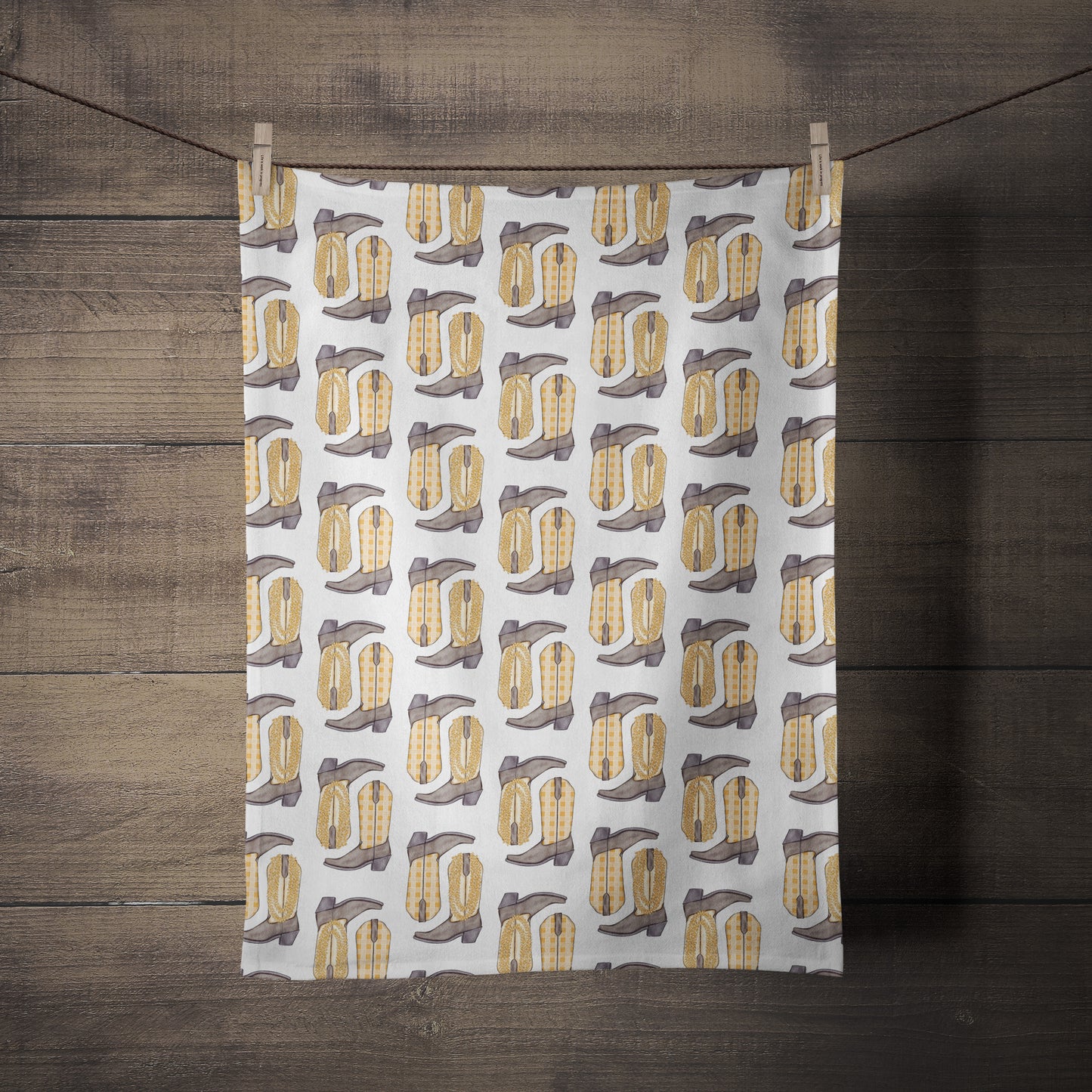 Pua Kenikeni Palaka Boots Tea Towel