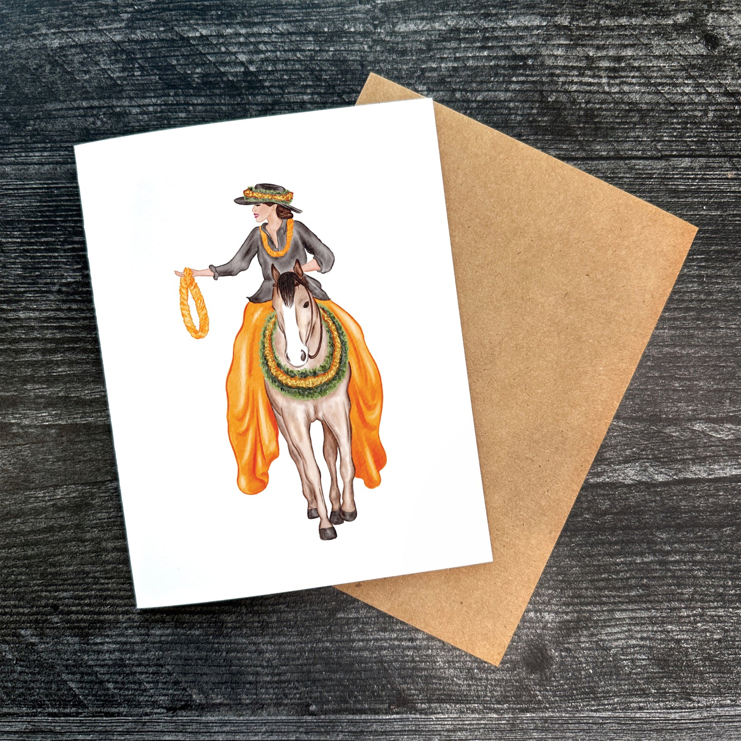 Pa'u Girl (Orange) | Greeting Card