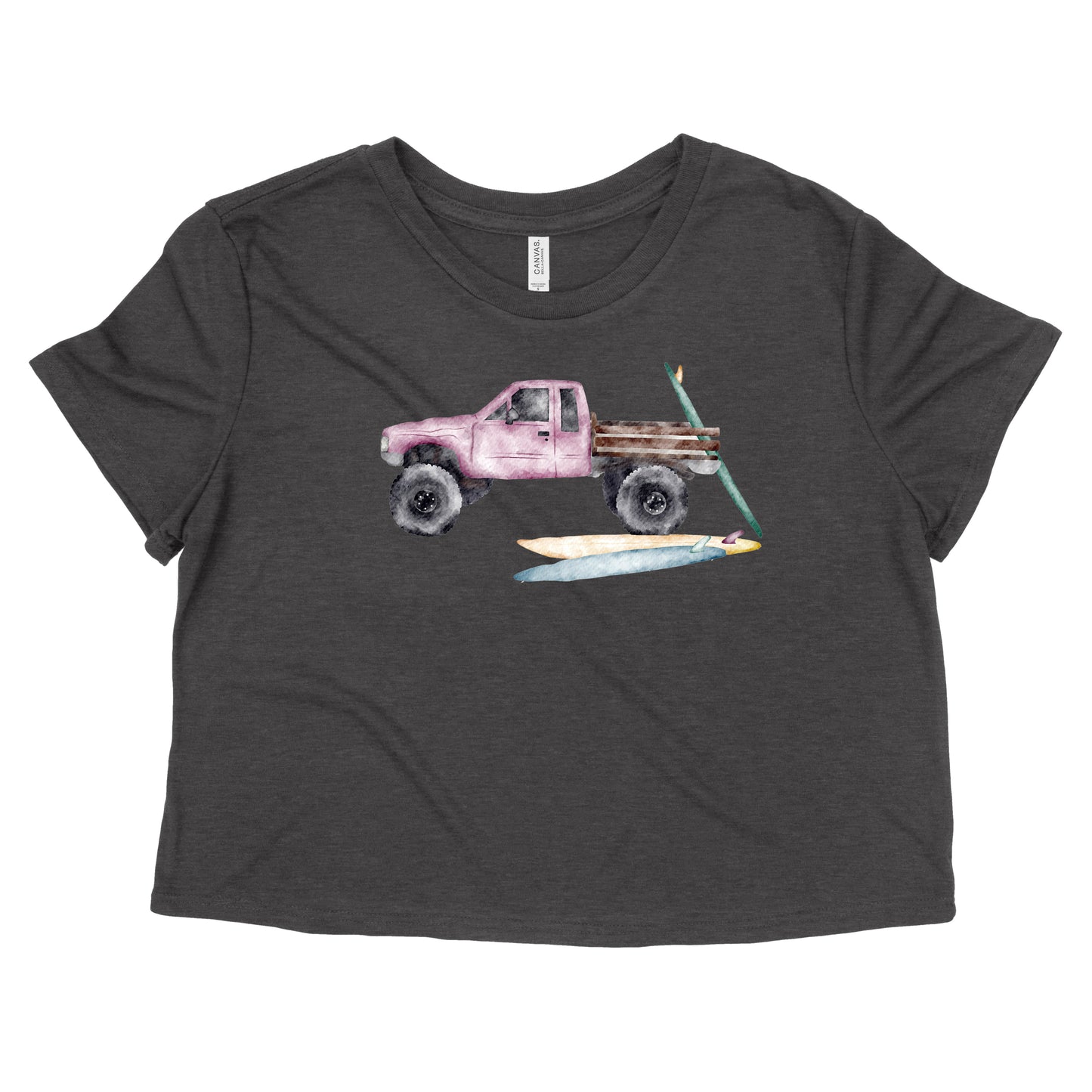 Pink Truck Womens Flowy Crop Tee | Apparel