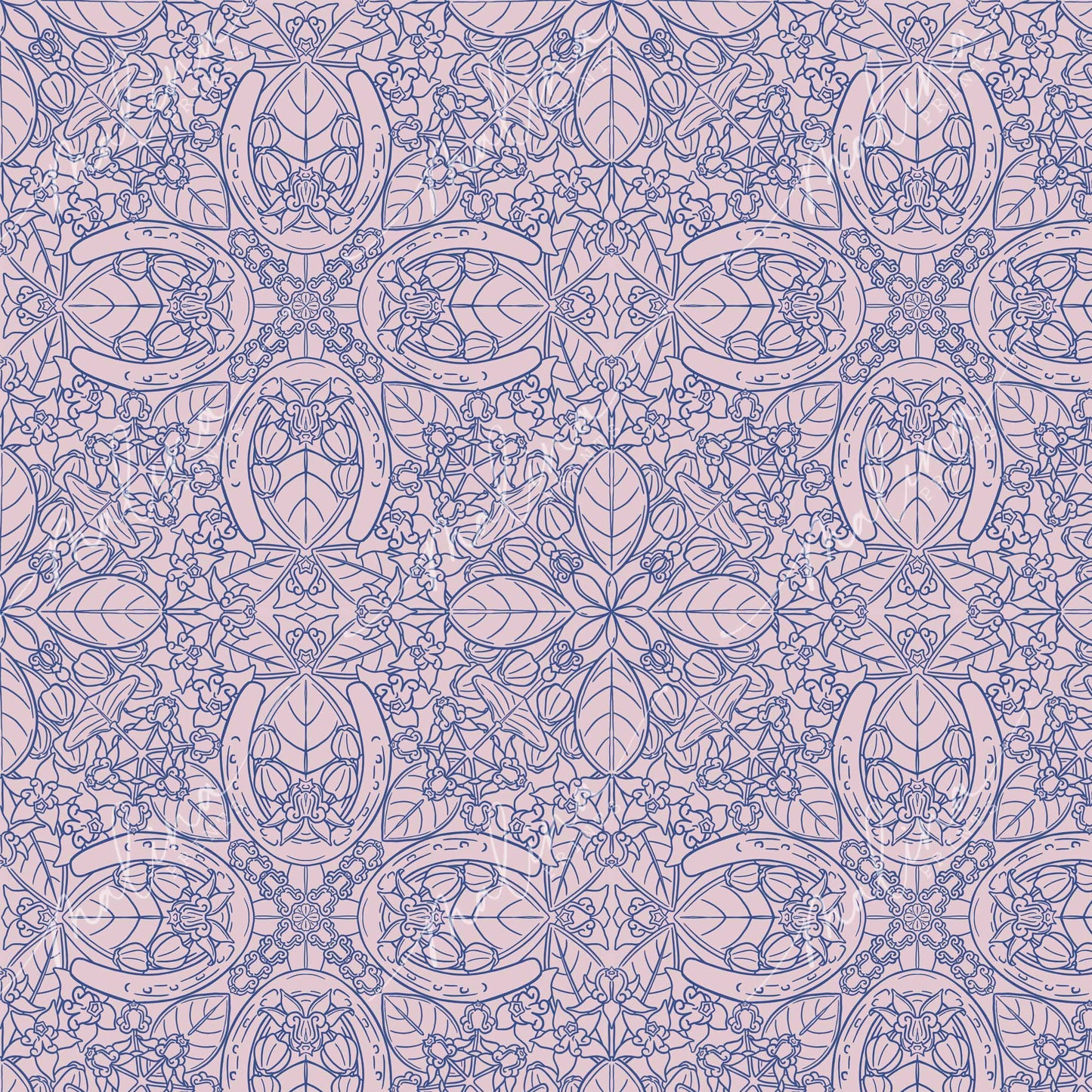 Pua Kalaunu Horseshoes | Seamless Repeat Pattern