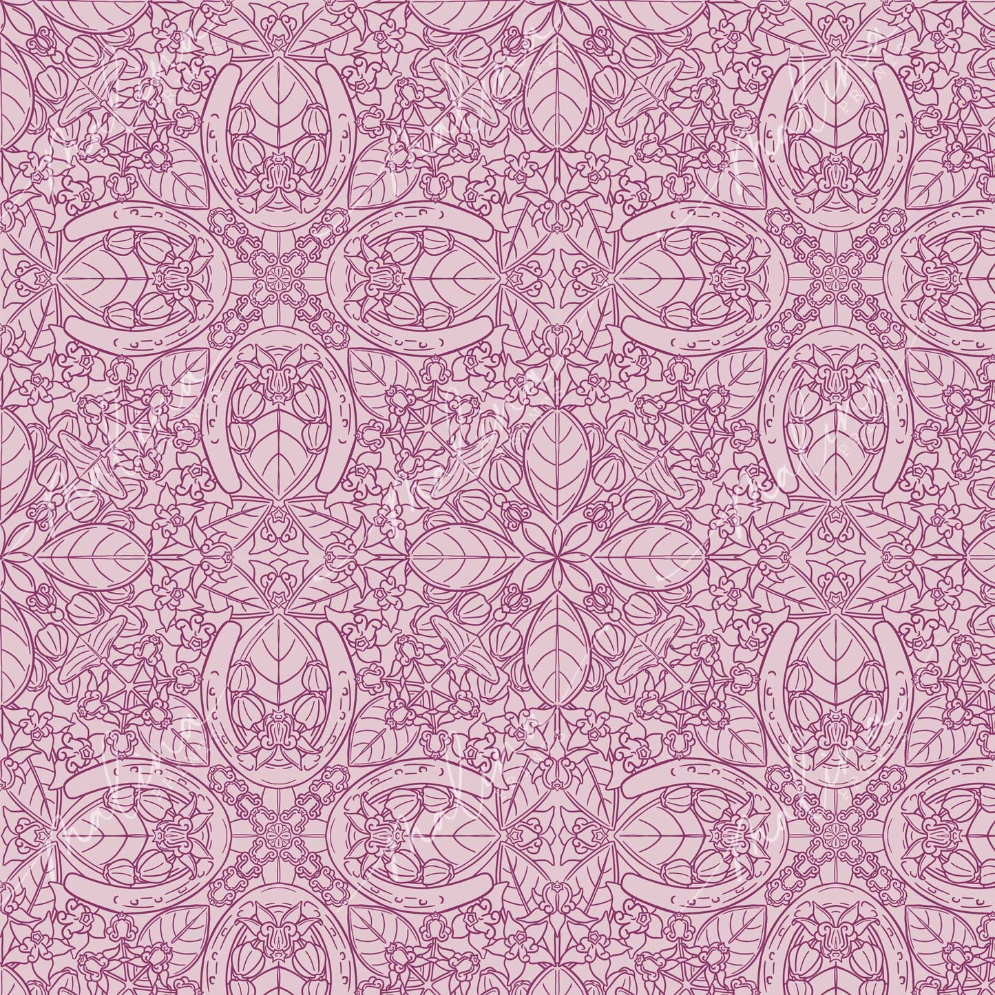 Pua Kalaunu Horseshoes | Seamless Repeat Pattern