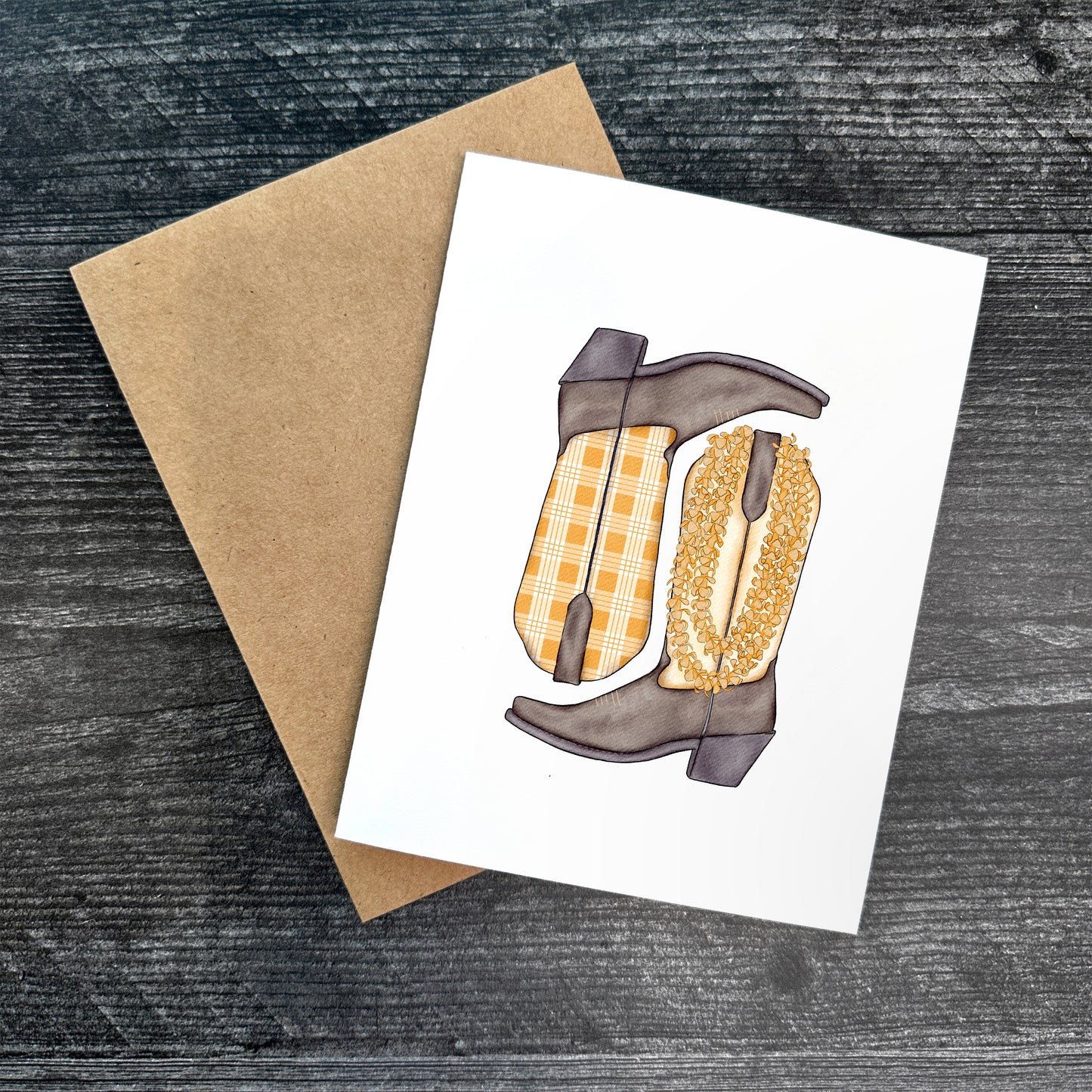 Pua Kenikeni Palaka Boots | Greeting Card