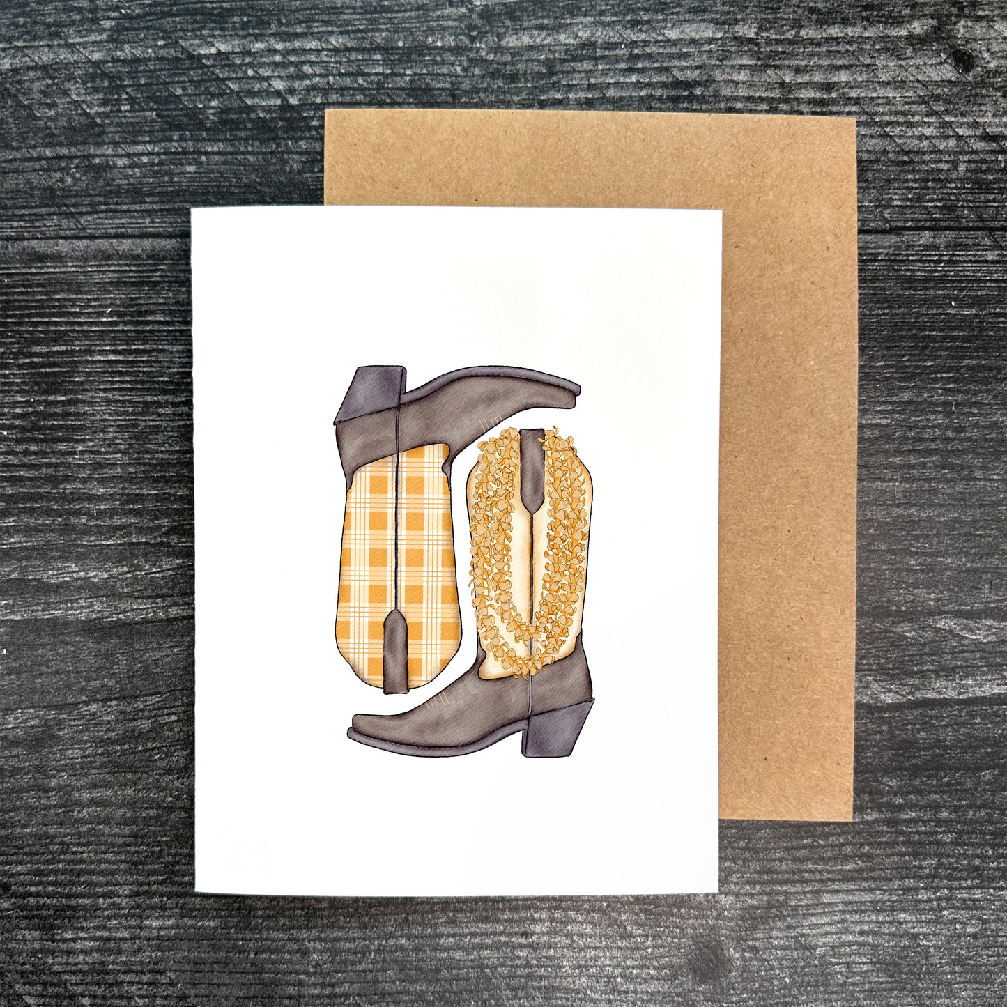 Pua Kenikeni Palaka Boots | Greeting Card