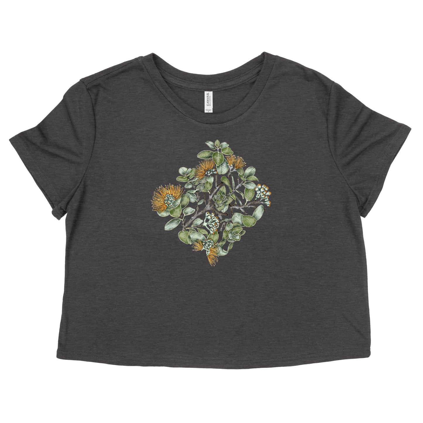 Yellow Ohia Womens Flowy Crop Tee | Apparel