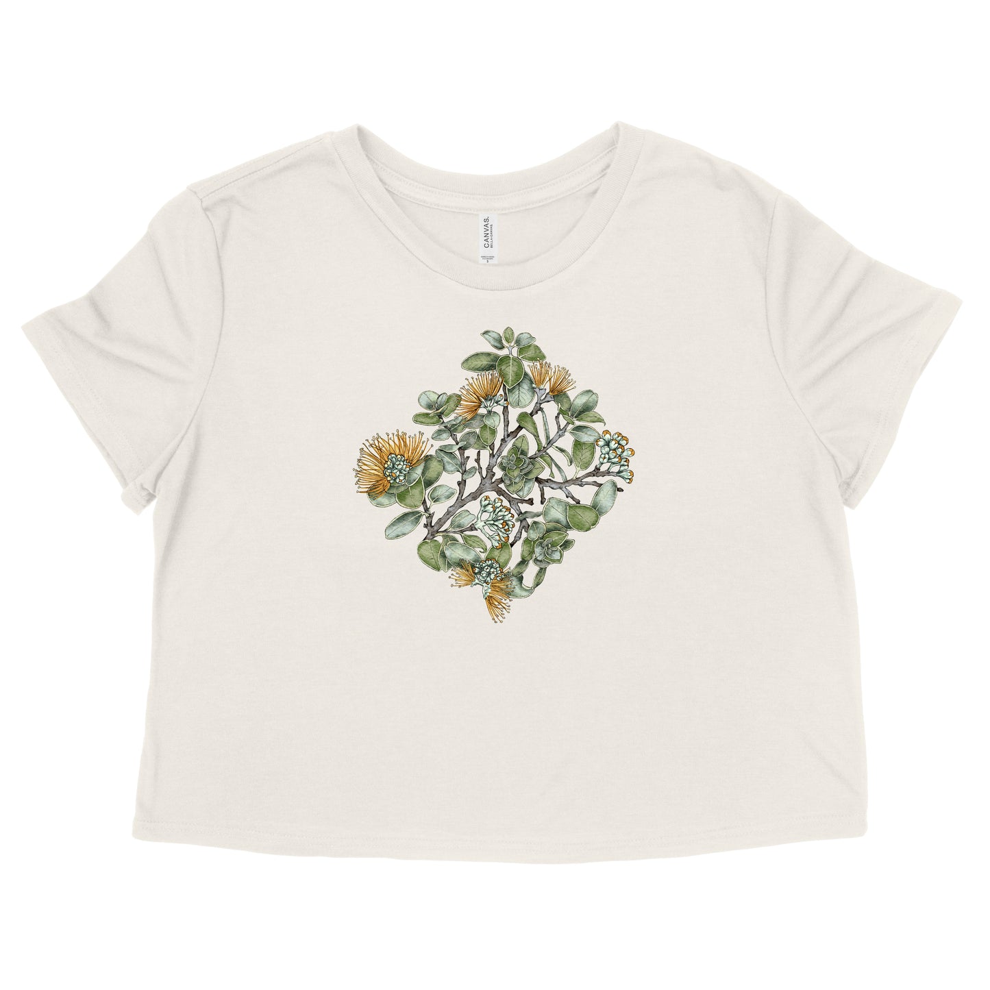 Yellow Ohia Womens Flowy Crop Tee | Apparel