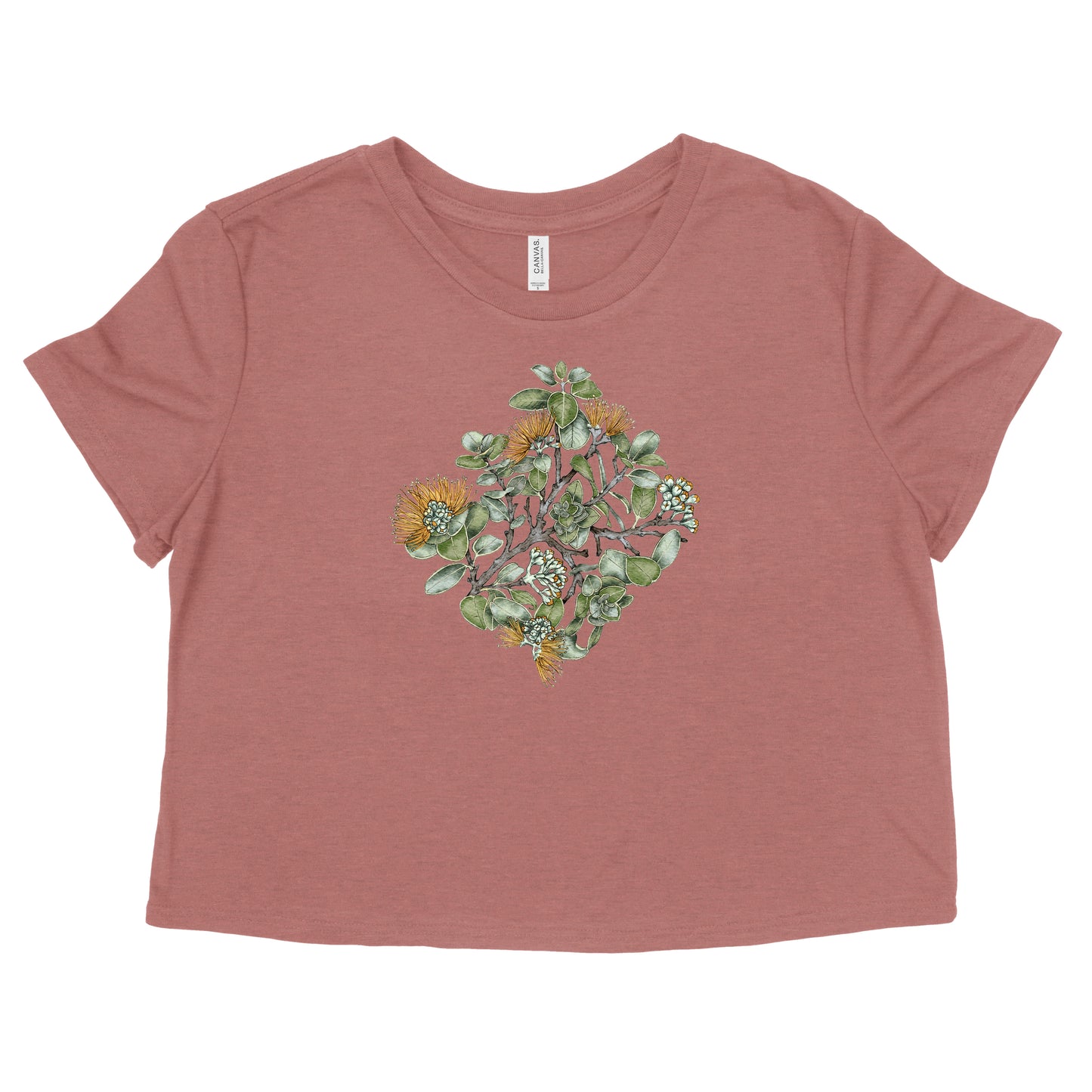 Yellow Ohia Womens Flowy Crop Tee | Apparel