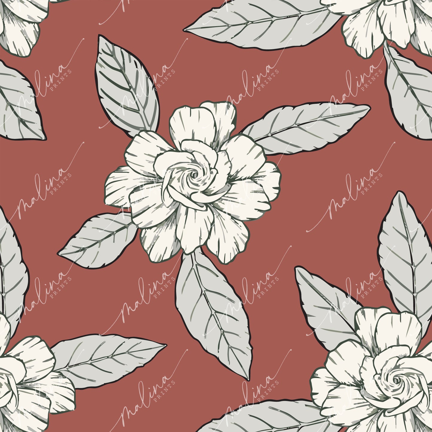 Gardenia | Seamless Repeat Pattern