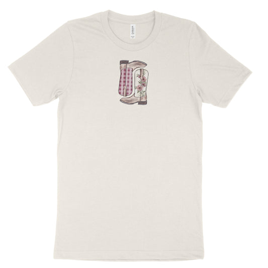 Burgundy Palaka Boots | Adult Unisex T-Shirt