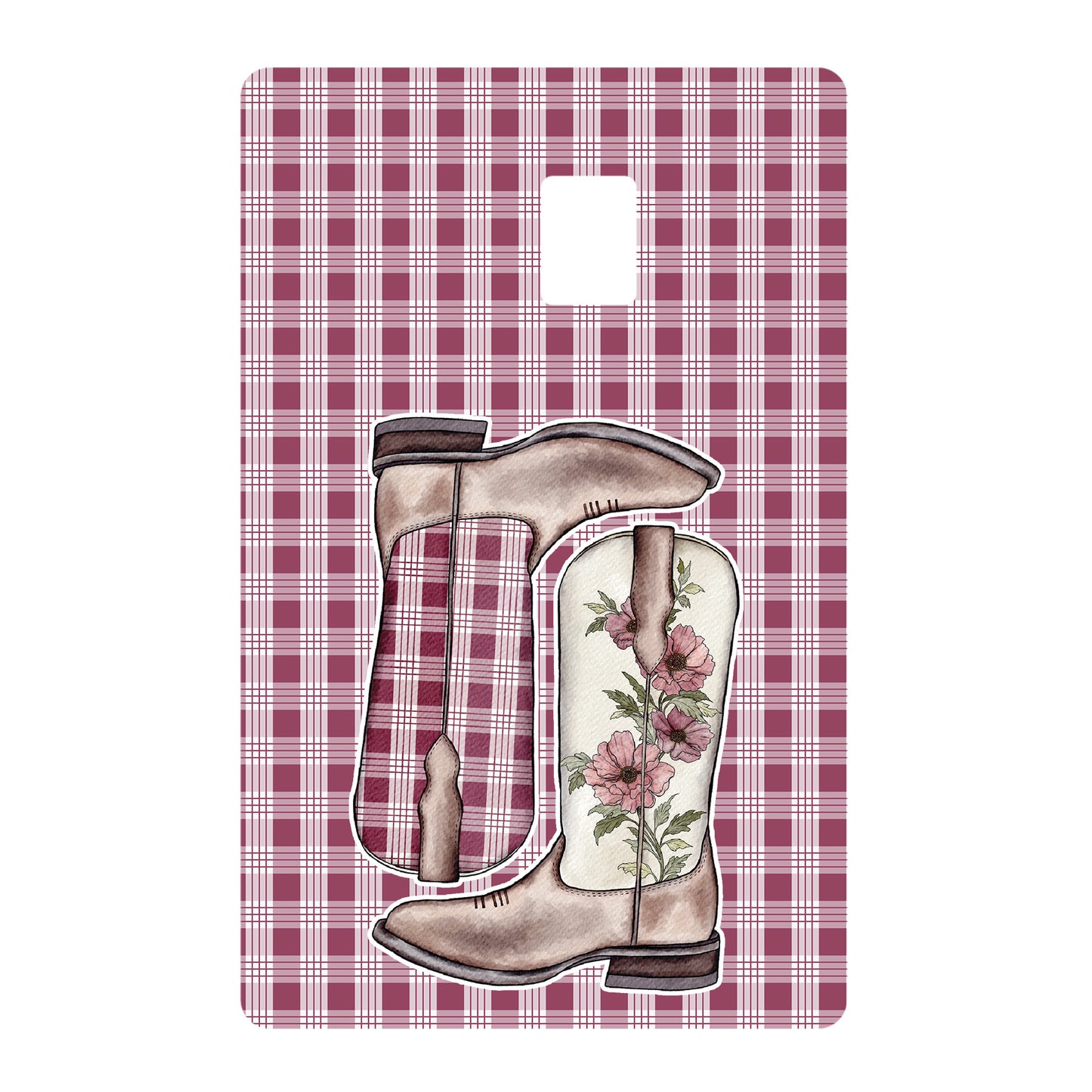 Burgundy Palaka Boots | Credit Card Skin