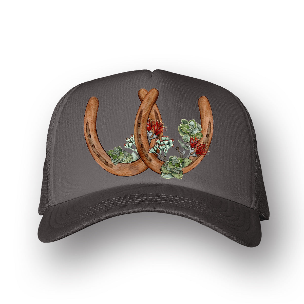 Double Horseshoes- Ohia Lehua | Trucker Hat