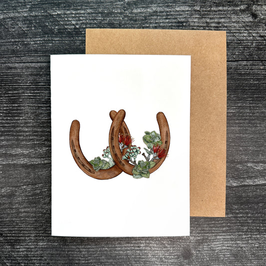 Double Horseshoes- Ohia Lehua | Greeting Card