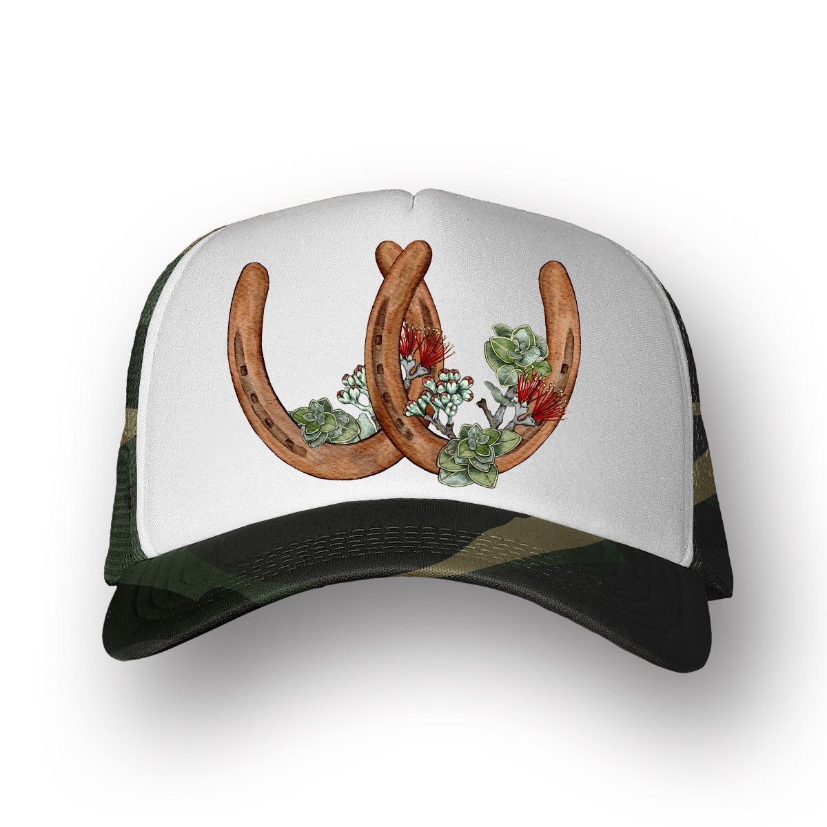Double Horseshoes- Ohia Lehua | Trucker Hat
