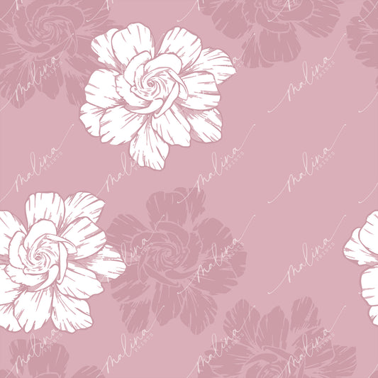 Gardenia Scatter | Seamless Repeat Pattern