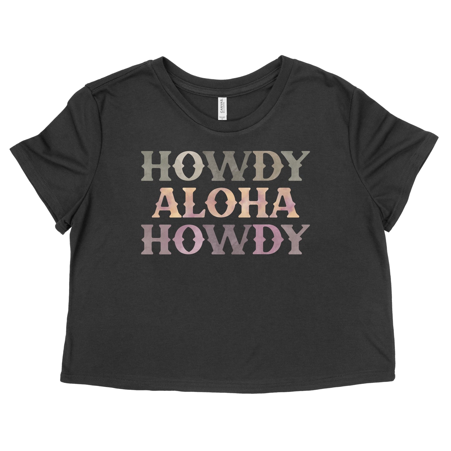 Howdy Aloha Womens Flowy Crop Tee | Apparel