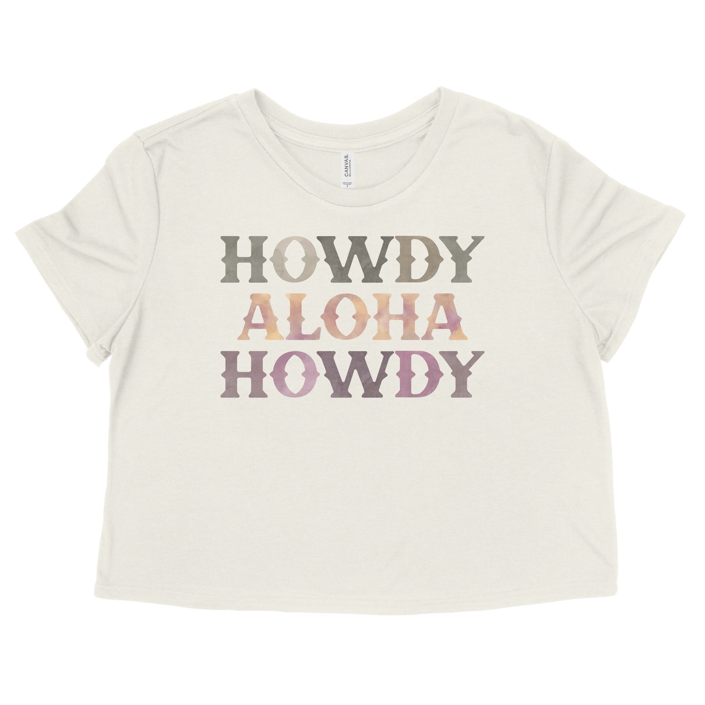 Howdy Aloha Womens Flowy Crop Tee | Apparel