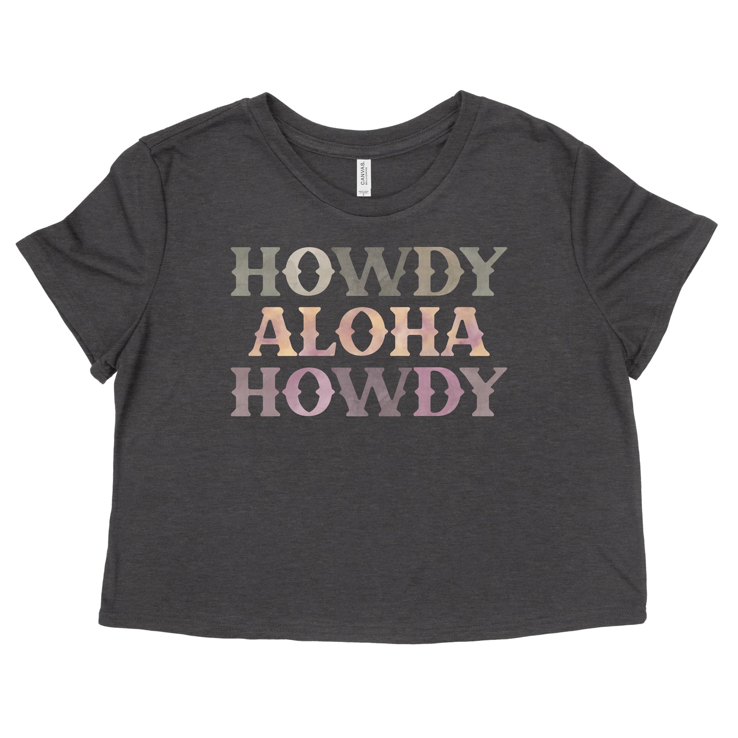 Howdy Aloha Womens Flowy Crop Tee | Apparel