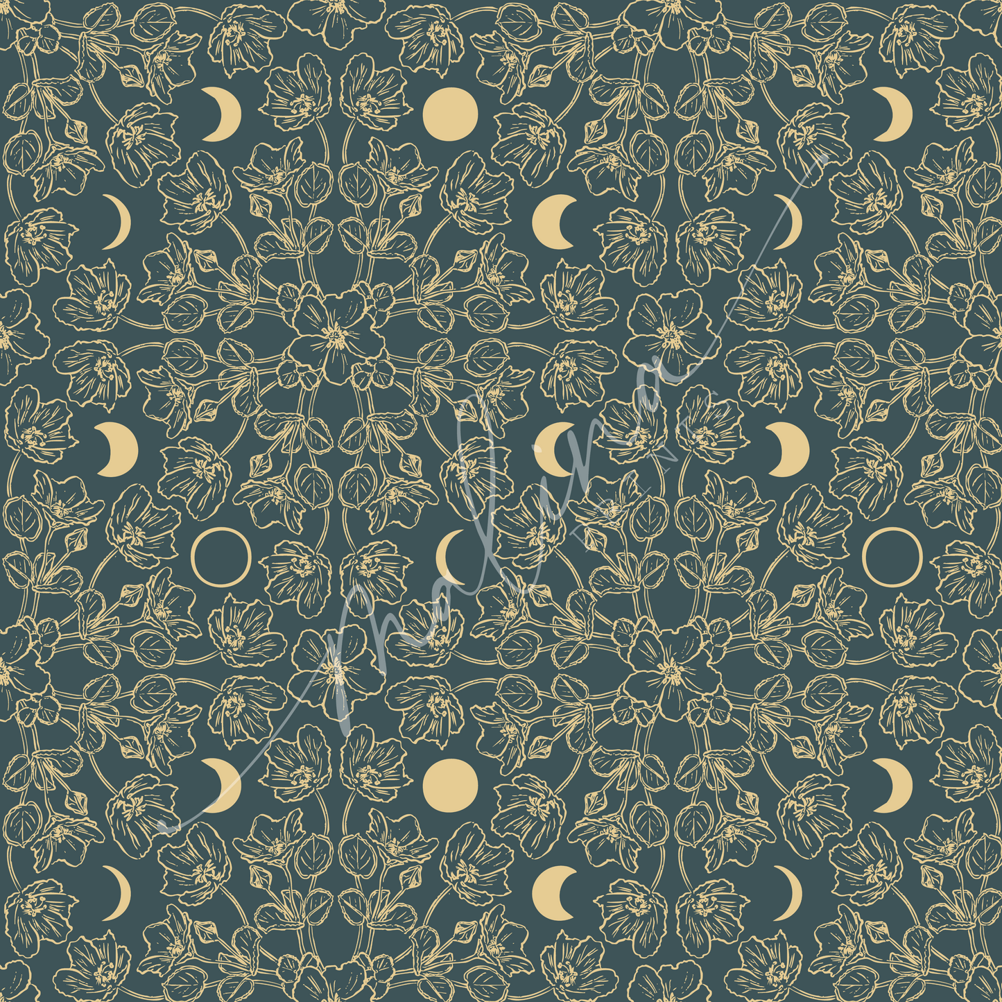 'Ilima Moon Phase | Seamless Repeat Pattern