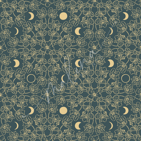 'Ilima Moon Phase | Seamless Repeat Pattern