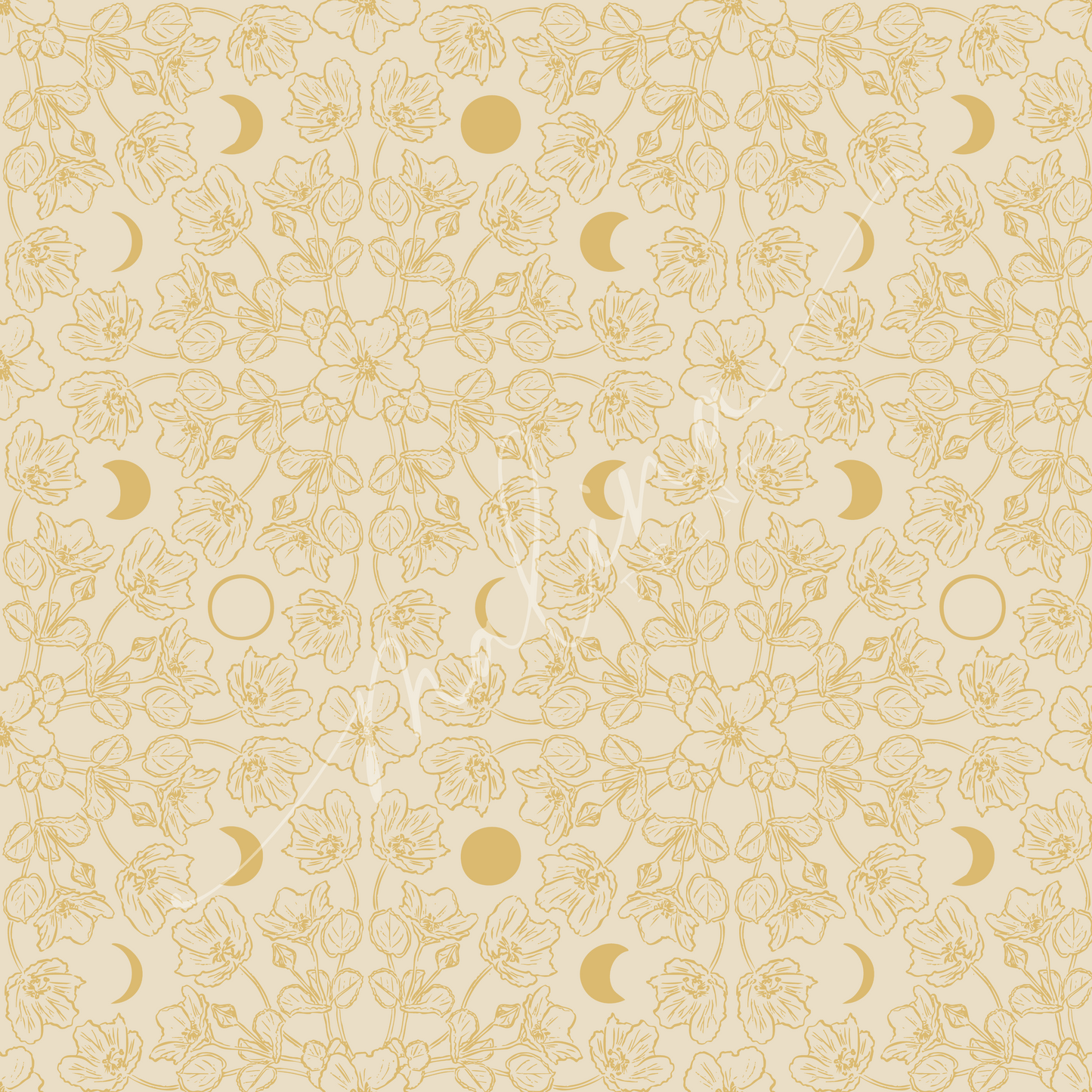 'Ilima Moon Phase | Seamless Repeat Pattern
