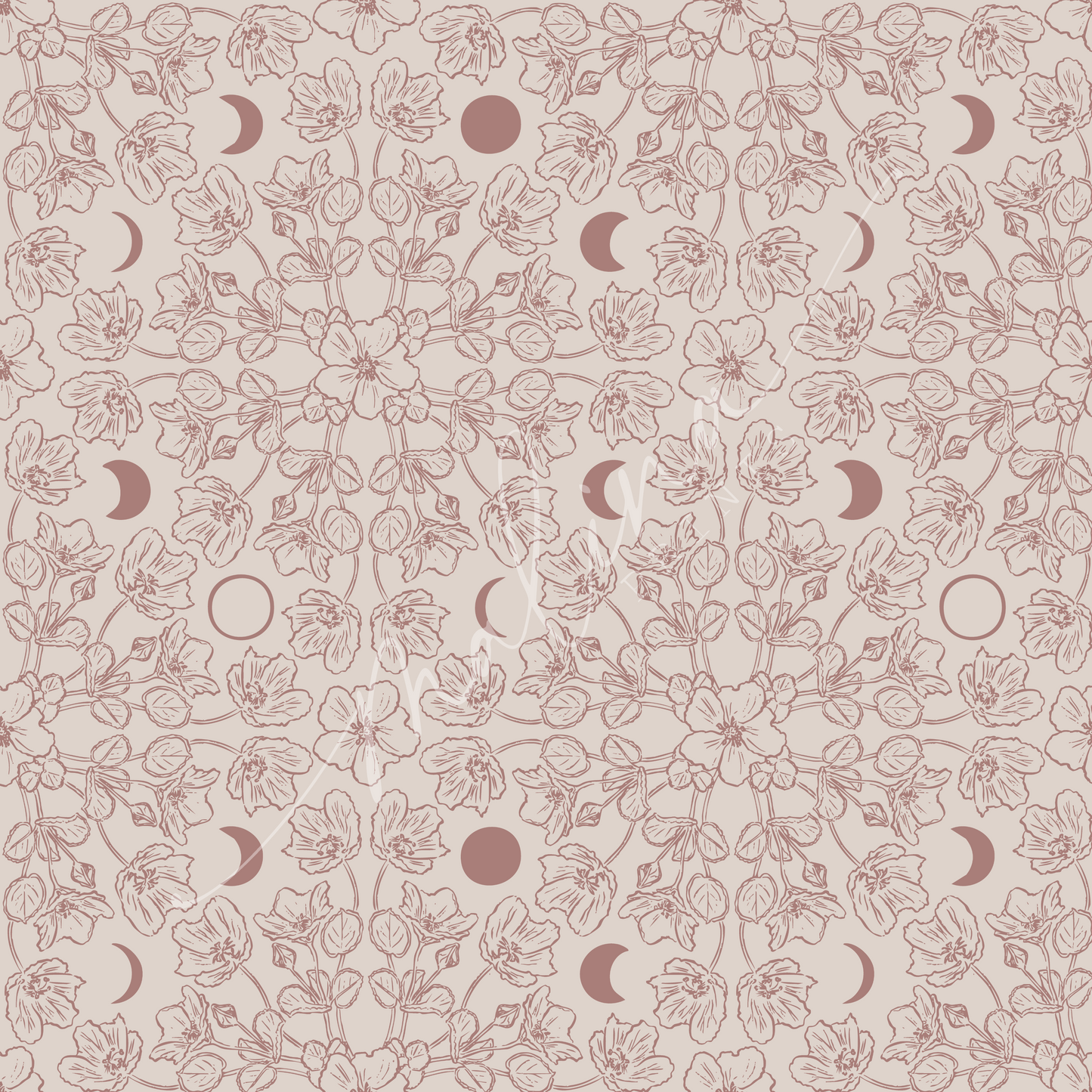 'Ilima Moon Phase | Seamless Repeat Pattern