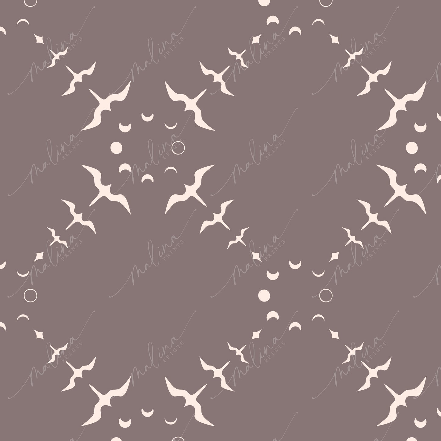 Iwa Moon Phase- Cinnamon Slate | Seamless Repeat Pattern
