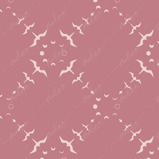 Iwa Moon Phase- Pink | Seamless Repeat Pattern