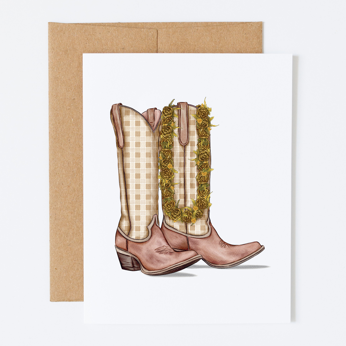 Khaki Palaka Boots | Greeting Card