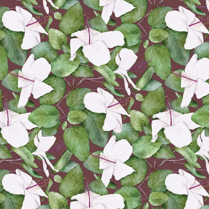 Kokio Keokeo- Plum Brown | Seamless Repeat Pattern