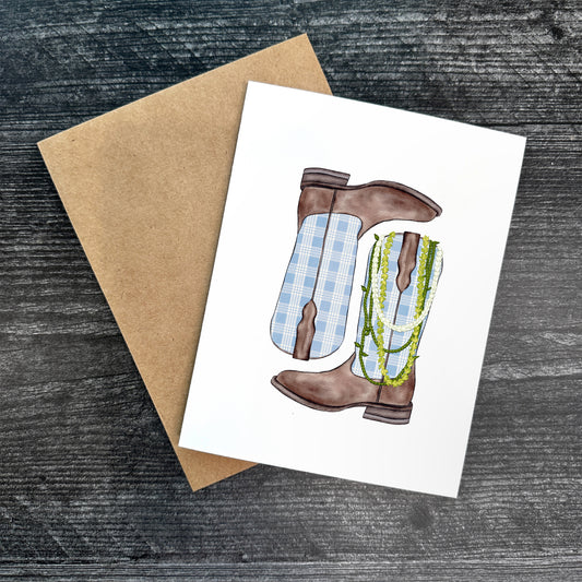 Lani Palaka Boots | Greeting Card