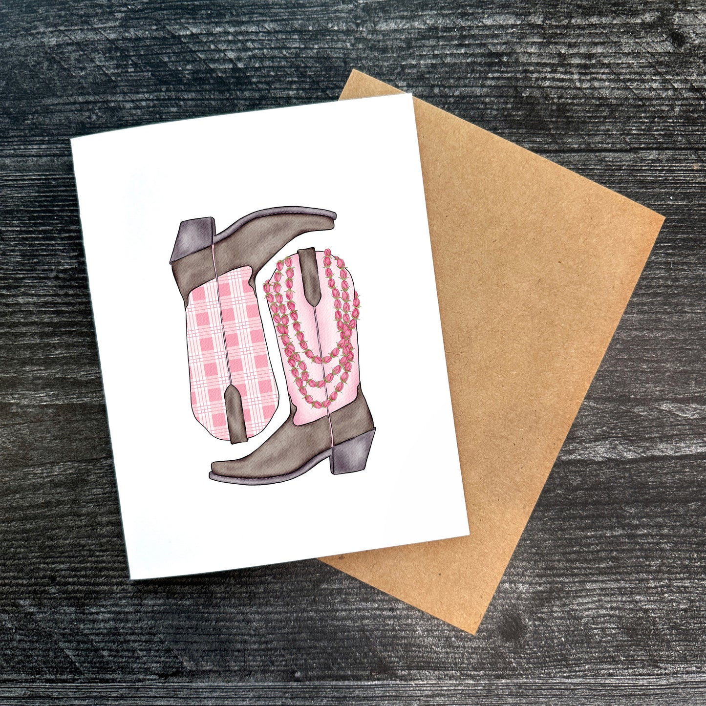 Lokelani Palaka Boots | Greeting Card