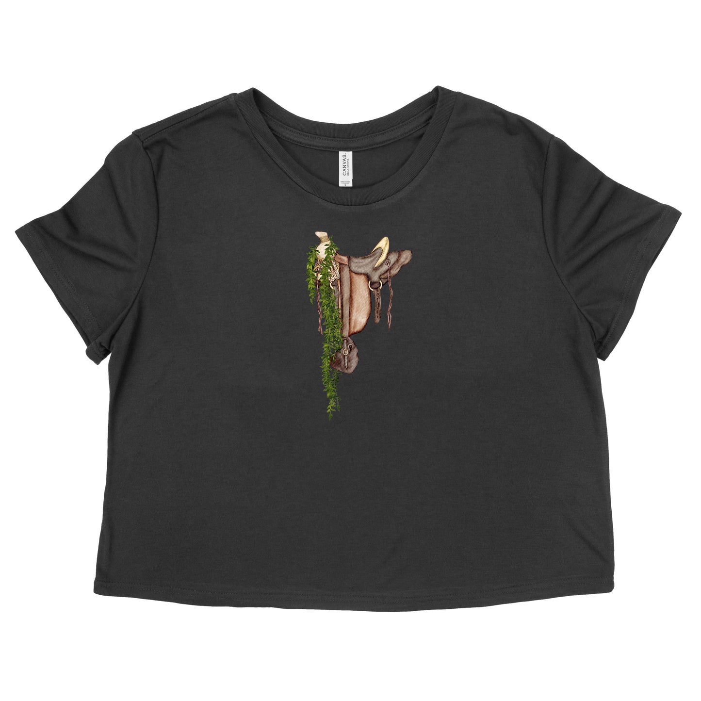 Maile Hawaiian Tree Saddle Womens Flowy Crop Tee | Apparel