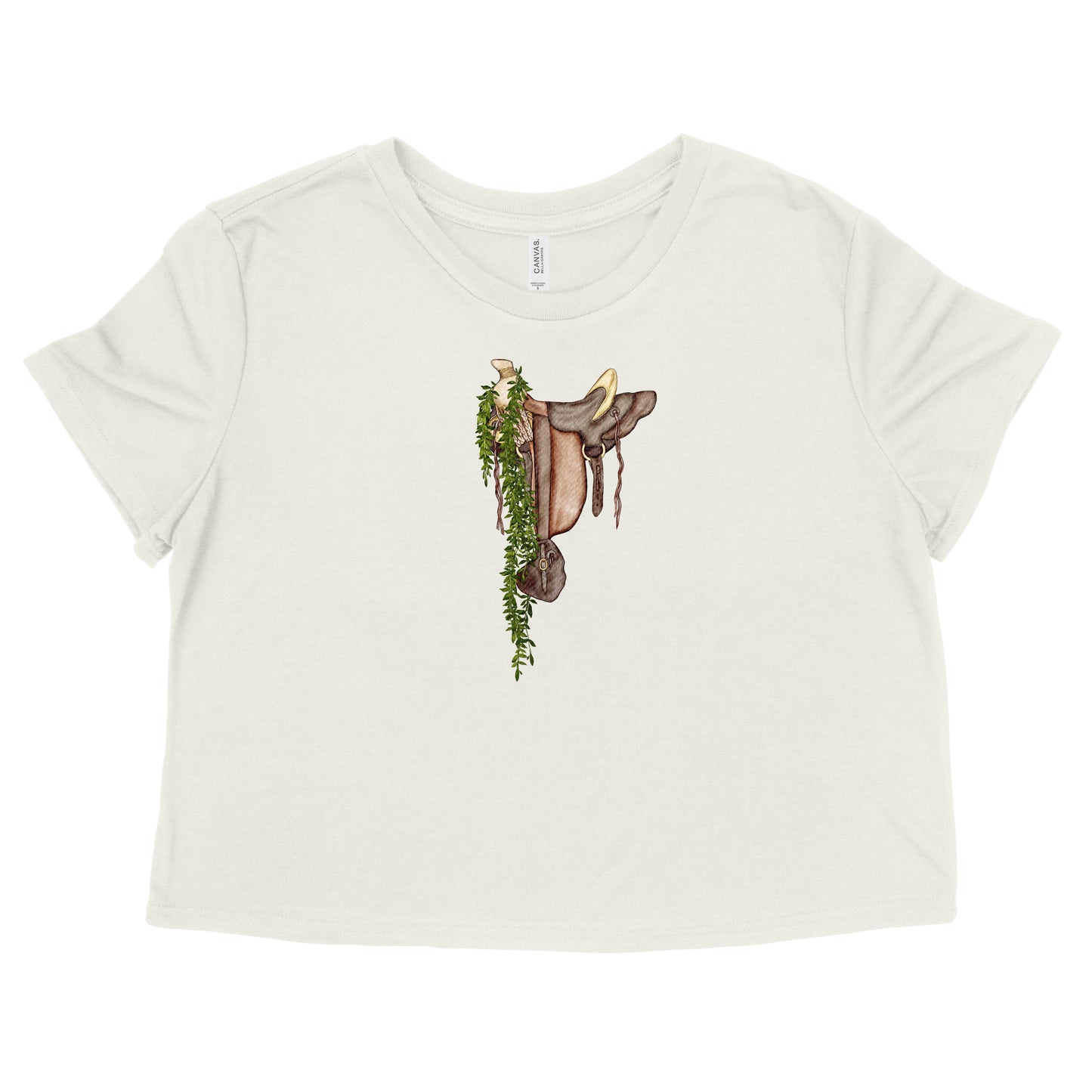 Maile Hawaiian Tree Saddle Womens Flowy Crop Tee | Apparel