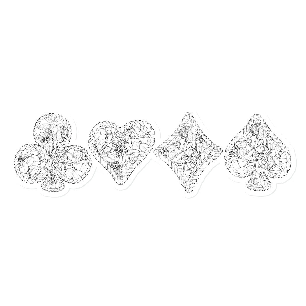 Ohia Lehua Card Suits | Vinyl Stickers