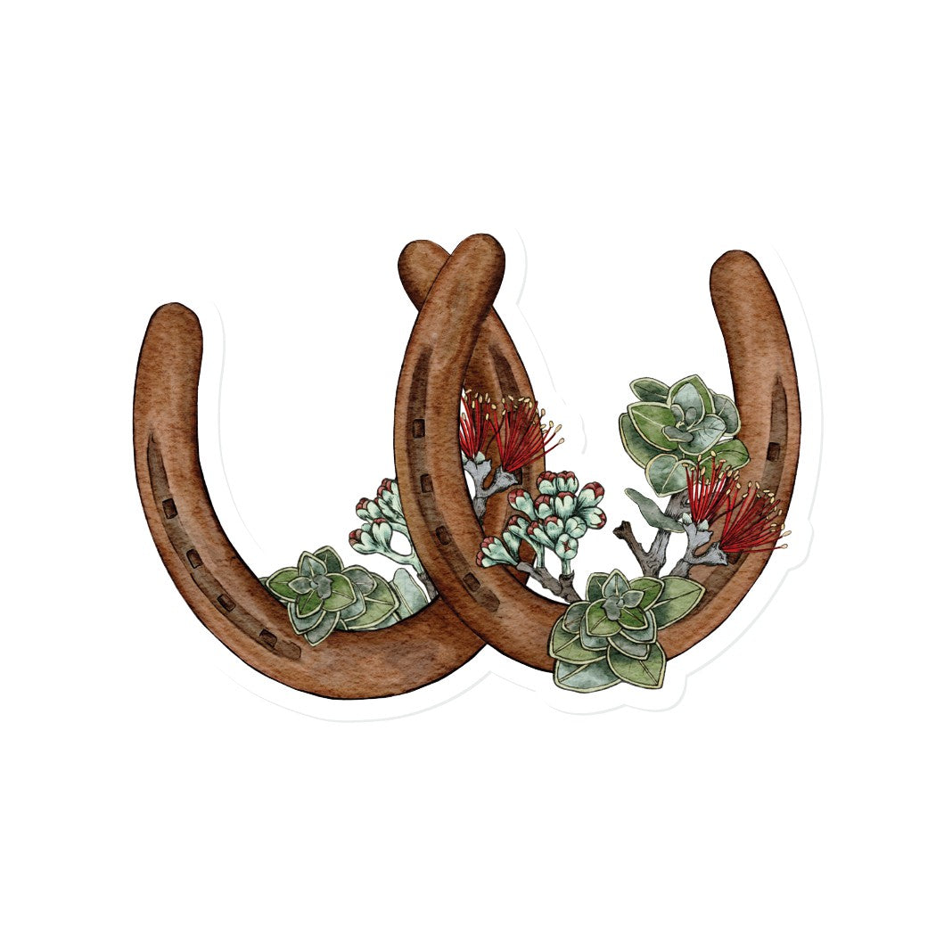 Double Horseshoes- Ohia Lehua | Vinyl Stickers