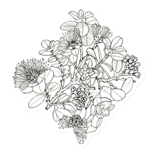 Ohia Lehua Linework | Vinyl Stickers