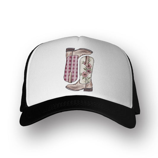 Palaka Burgundy Floral | Trucker Hat