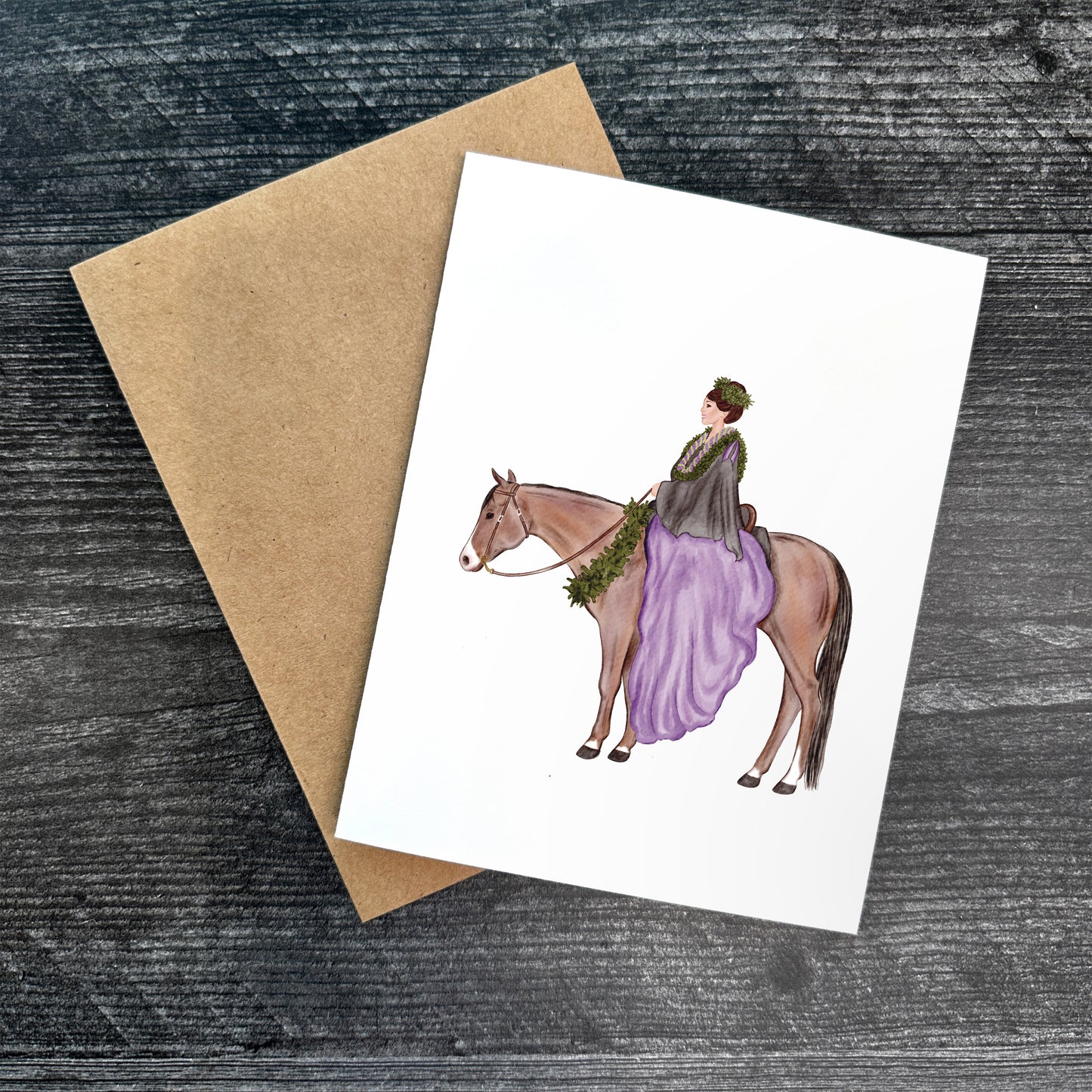 Pa'u Girl (Purple) | Greeting Card