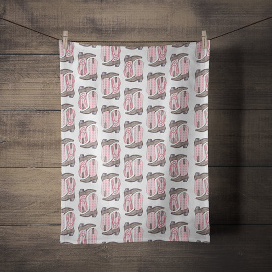 Lokelani Palaka Boots Tea Towel