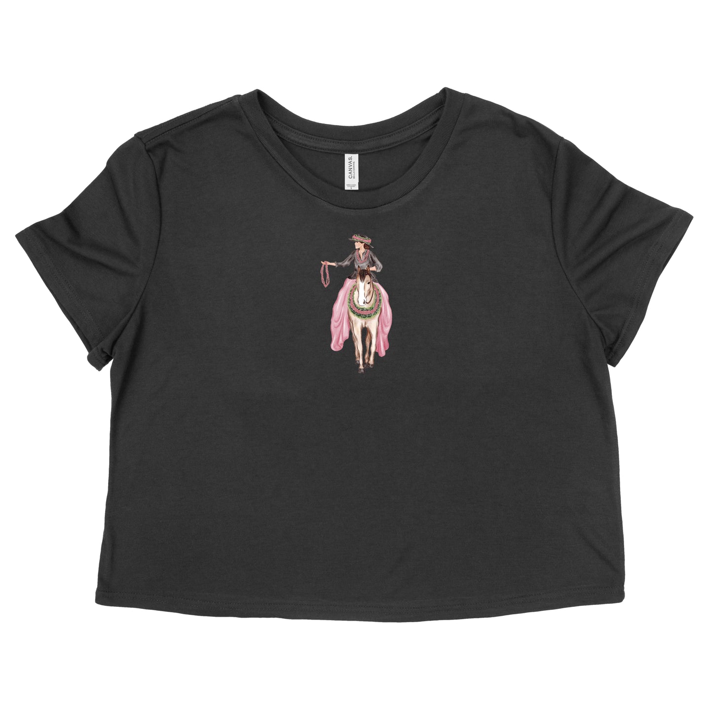 Pink Pa'u Girl Womens Flowy Crop Tee | Apparel