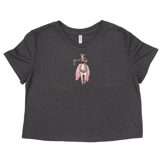 Pink Pa'u Girl Womens Flowy Crop Tee | Apparel