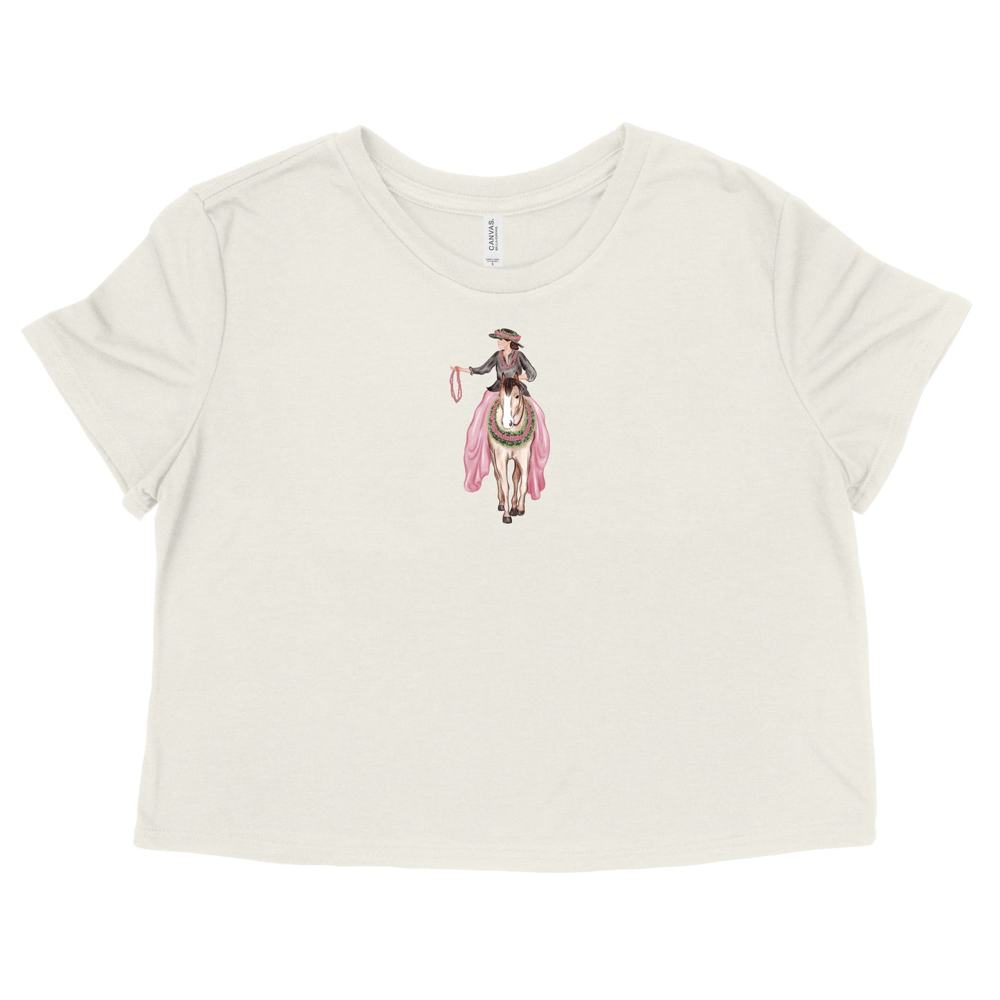 Pink Pa'u Girl Womens Flowy Crop Tee | Apparel